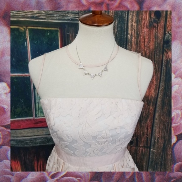 Maggie London Blush Lace & Mesh Midi - Picture 2 of 7